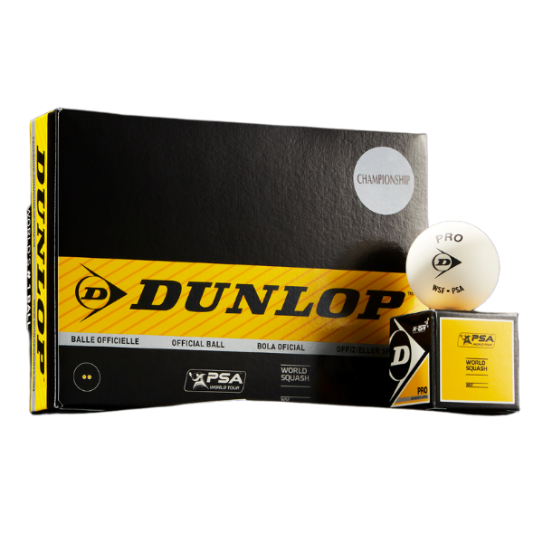 Dunlop Pro White Squash Ball - 1 Dozen
