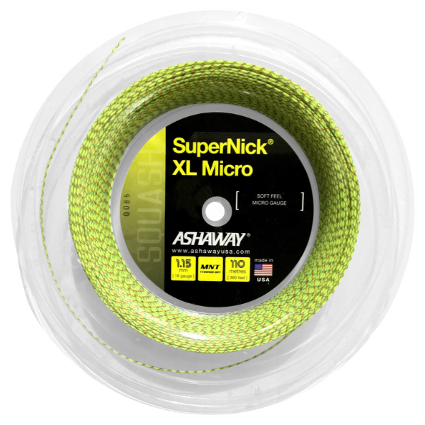 Ashaway SuperNick XL Micro 18 1.15mm Squash 110M Reel Yellow