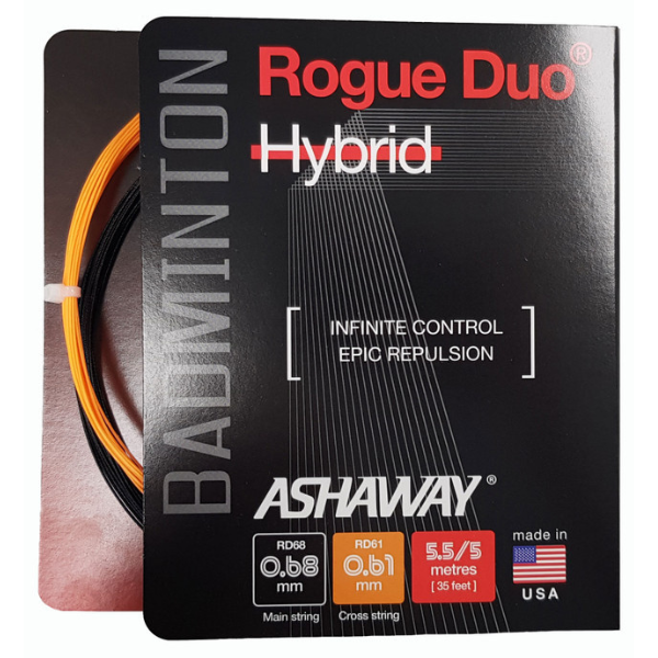 Ashaway Rogue Duo 0.68-0.61mm Badminton Hybrid Set