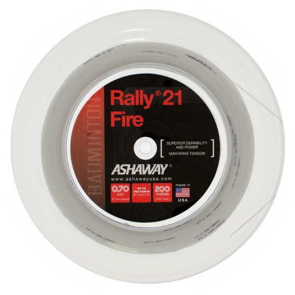 Ashaway Rally 21 Fire 0.70mm Badminton 200M Reel